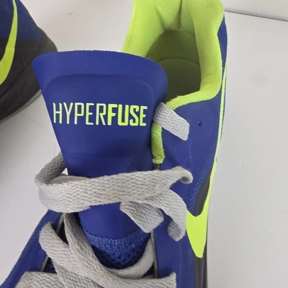 VTG Nike Zoom Hyperfuse Low Men's 9 Blue Volt Basketball Shoes 555034-402